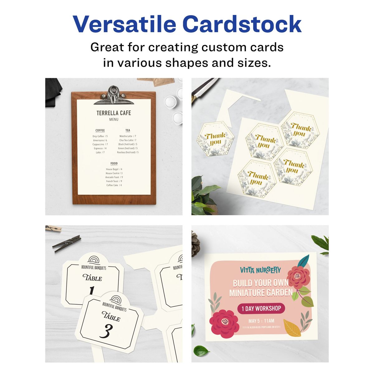 Avery 8-1/2" x 11" Rectangle, Matte Ivory Cardstock - thumbnail 3