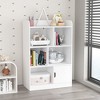 Ruvalino Decorative Bookshelf Kids Bookcase with Cube Organizer for Montessori Study Area, White, 23.62"*11.81"*35.43" - 2 of 4