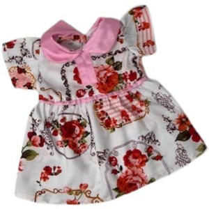 Doll Clothes Superstore Handmade Pink Flower Dress for 15-16" Baby Dolls & Cabbage Patch Kids - 1 of 4
