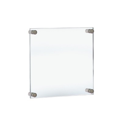 Clear Acrylic Floating Wall Frame with Silver Caps