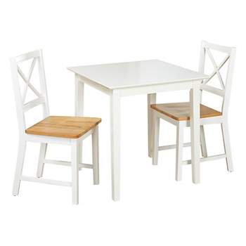 3pc Cross Back Dining Set White - Buylateral