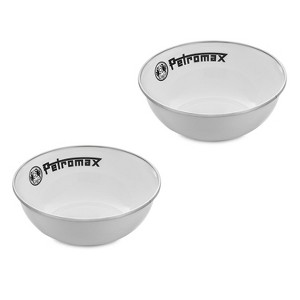 Petromax Enamelware Dinnerware Bowls, Traditional Lightweight Enameled Steel Tableware for Kitchen and Camping, Pack of 2 for Hot or Cold Food - 1 of 4
