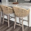 PURPLE LEAF Outdoor Bar Stools Set of 2 Patio Metal Modern Wicker Bar Chairs Woven Aluminum Barstools - 2 of 4