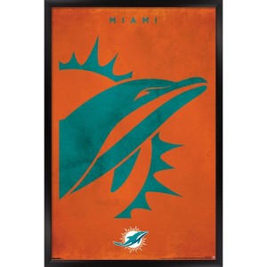 Trends International NFL Miami Dolphins - Logo 25 Framed Wall Poster Prints - 1 of 4