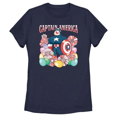 Women's Marvel Easter Egg Hunt Superhero T-shirt - Navy Blue - Large ...