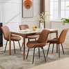 Set of 2 Modern Dining Chairs - Waterproof PU Leather Upholstered w/ Curved Backrest & Metal Legs - Sturdy 300lb Capacity - Easy Assembly - 3 of 4