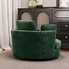 Hrinhom 50.2"W Accent Barrel Chair,360°  Swivel Club Chair with Metal Base-Terracotta - 4 of 4
