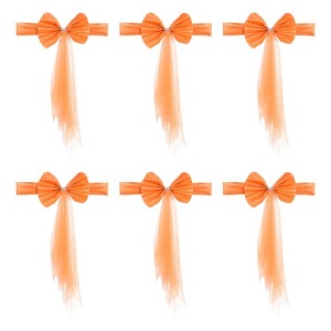 Unique Bargains Mesh Yarn Floating Chair Bands Decoration Stretch Satin Chair Sashes Bows - 1 of 4