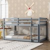 NicBex Twin Over Twin Bunk Bed with Guardrail,Rubber Wood Loft Bed with Built-In Ladder,Modern Bunk Beds,Low Height Bunk Beds for Bedroom - 2 of 4