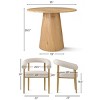 35" Modern Dining Set for 2,Wooden Round Dining Table with Upholstered Boucle Dining Chair for Small Space Dining Room - 3 of 4