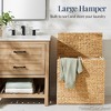 Best Choice Products Large Natural Water Hyacinth Double Laundry Hamper Basket w/ 2 Liner Bags, Handles - 3 of 4