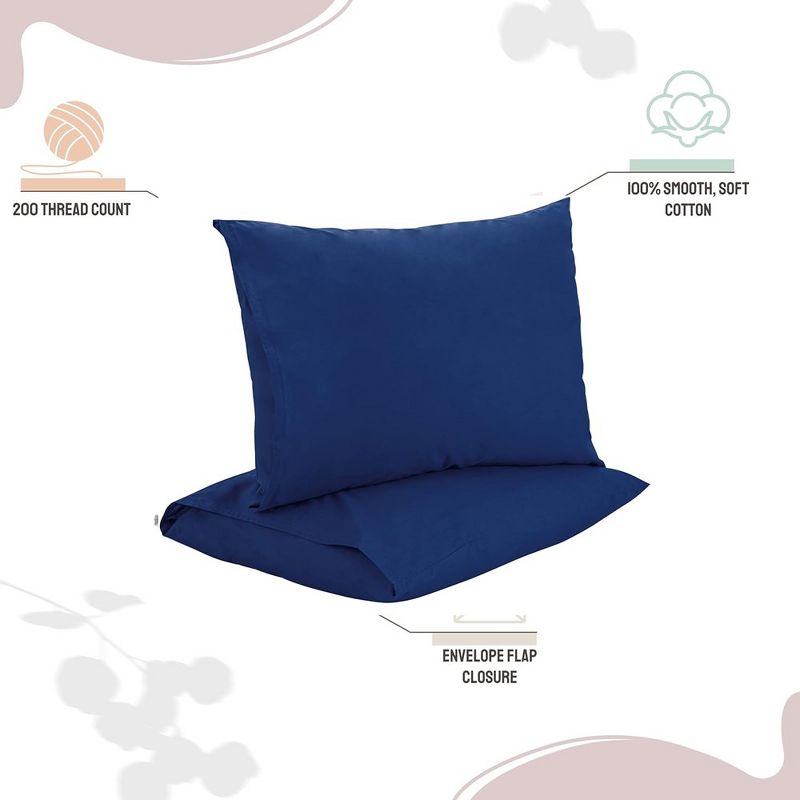 Superity Linen Standard Pillow Cases - 2 Pack - 100% Premium Cotton - Envelope Enclosure, 5 of 9