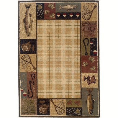 Oriental Weavers Hudson 1065B Beige/ Black Indoor Area Rug - 1'10" x 3'3"