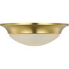 Progress Lighting, Etched Glass, 1-Light Flush Mount, Satin Brass, White Glass, Material: Steel, Finish Color: Satin Brass, Width: 11.5" - 4 of 4