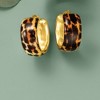 Ross-Simons Italian Leopard-Print Enamel Hoop Earrings in 18kt Gold Over Sterling - 3 of 4