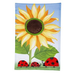 Sunflower & Ladybug Burlap Garden Flag - 1 of 4