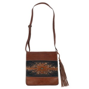 Nocona Belt Co Women's Leather Western Leopard Crossbody Bag - 1 of 4