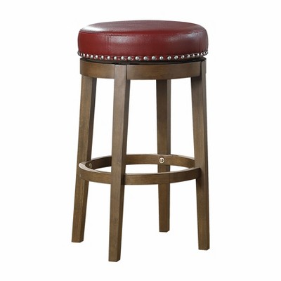 NicBex Set of 2 Bar Stools for Kitchen Island,Counter Bar Stools with Solid Wood Frame,Bar Chairs for Dining Rooms,Kitchens Islands,Red/Brown