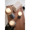 Wooden Candle Holders – Black and White String Accent – Set of 3 by Kalalou - 3 of 4