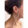 Sterling Silver Plated Hollow Hoop Earrings, Lightweight Hypoallergenic Circle Earrings, Everyday Jewelry Gift for Her - 3 of 4