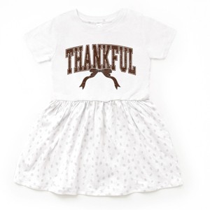 Varsity Thankful Coquette - Toddler Graphic Dress and Infant Dress - 1 of 3