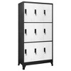 vidaXL Steel Locker Cabinet with 9 Lockable Doors - Anthracite and White - 35.4"x17.7"x70.9" - Perfect for Schools and Offices - 2 of 4