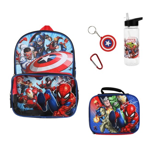 Marvel Multiverse 5 piece Backpack Lunchbox Set With Water Bottle Target