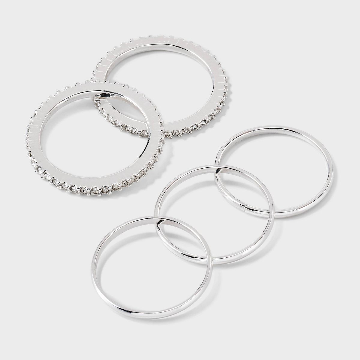 Rhodium Ring Set 5pc - A New Day™ Silver