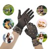 Unique Bargains Women's Faux Pearl Sunblock Mittens Black 1 Pair - 4 of 4