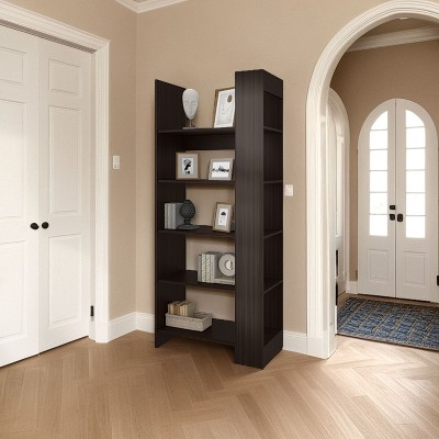 PAGED 5-Shelf Open Bookcase Contemporary Design Book Shelf with Scratch-Resistant Surface, Storage Shelves for Display and Storage