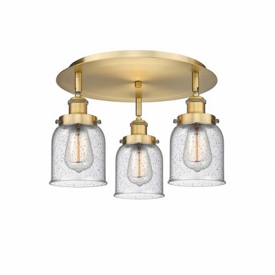 Bell - 3 Light Flush Mount In Art Deco Style-9.25 Inches Tall and 16.75 Inches Wide