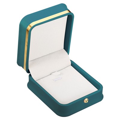 Unique Bargains Velvet Cloth PU Leather Single Slot Jewelry Holder Necklace Box