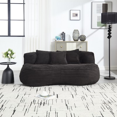 SYFERLORY COOLMORE Bean Bag sofa Lazy Sofa Durable Comfort Lounger High Back Bean Bag Chair， Black