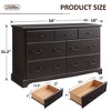 Vintage 7 Drawers Dresser, 54" Wide Wood Rustic Chset of Drawers for Bedroom, Living Room,Hallway - 4 of 4