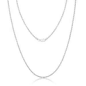 Links of Italy Sterling Silver 1.4mm Rhodium Rope Chain - Rhodium Plated - Available Sizes: 16  , 18  , 20  , 22  , 24  , 30  Inches - 1 of 2