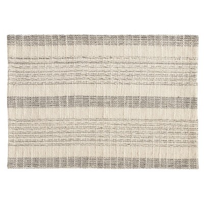 Saro Lifestyle Striped Woven Placemat (Set of 4 pcs), Ivory