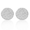 Pompeii3 Pave Diamond Round Studs Screw Back Earrings White or Yellow Gold 7mm Wide - 3 of 4