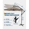 10FT Cantilever Umbrella with Cross Base – Outdoor Offset Patio Umbrella with Infinite Tilt & Crank Lift, Fade-Resistant Canopy - 3 of 4