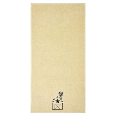 Black Barn w/ Mill Creme Bath Towel Set of 2 27x54 VHC Brands