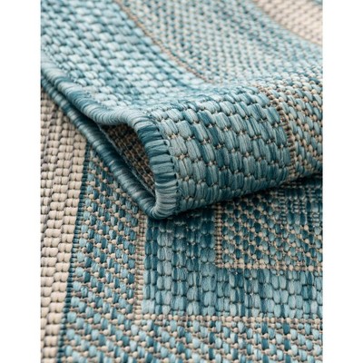 Aquamarine Elegance 4' x 6' Flat Woven Outdoor Rug