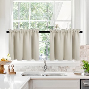 Deconovo Linen Sheer Curtains - Light Filtering Rod Pocket Drapes, 2 Panels - 1 of 4