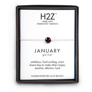 Pavilion Gift Company - Liza Birthstone  January Garnet - 6.5"-7.625" Crystal Bracelet made from Austrian Crystals - Bracelets - 1 of 4
