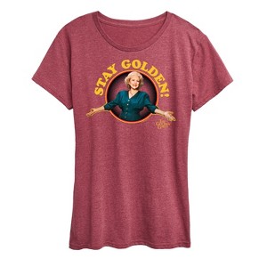 Women's - The Golden Girls - Rose Stay  Golden Short Sleeve Graphic T-Shirt - 1 of 4