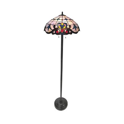 HomeStock BAVARIAN Victorian-style 2-Light Dark Antique Bronze Finish Floor Lamp 18" Shade