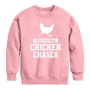 Boys' - Instant Message - Professional Chicken Chaser Graphic Long Sleeve Fleece Sweatshirt - 1 of 4