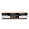 Reed 2 Drawer Wood TV Stand for TVs up to 75" White/Oak - Baxton Studio: Modern Entertainment Center with Storage - 3 of 4