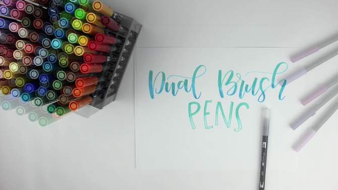 Tombow 20ct Dual Brush Pen Art Markers - Neutral Palette, 2 of 10, play video