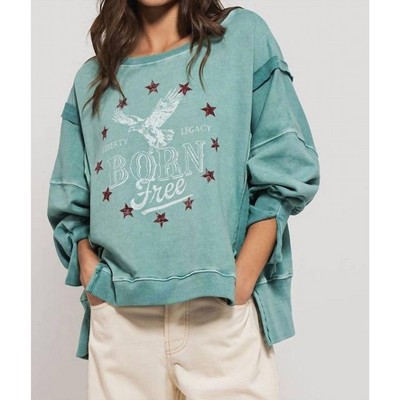 Women's Americana Born Free Graphic Crewneck Top - trend:notes