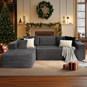 HOMLUX L Shape Modular Sectional Sofa Couch, Deep Seat Modern Minimalist Couches for Living Room - 1 of 4