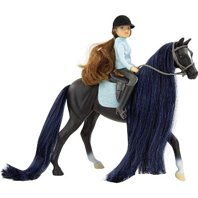 Breyer Animal Creations Breyer Freedom Series 1:12 Scale Model Horse Set | Jet & English Rider Charlotte